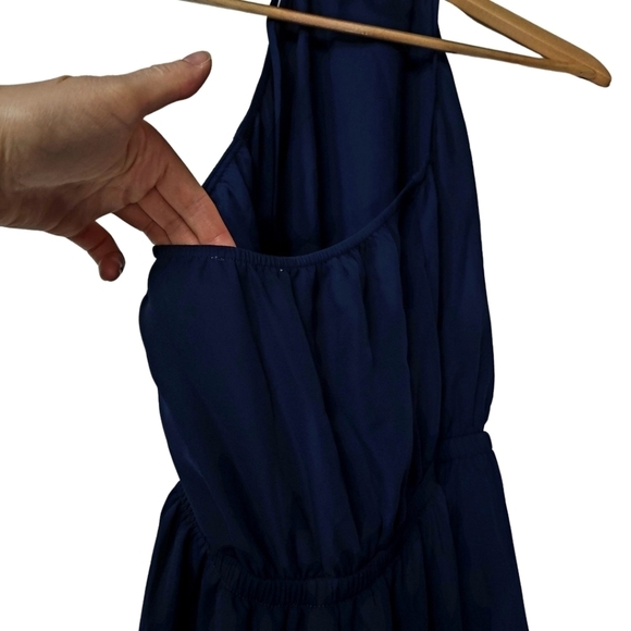 NWOT Show Me Your MuMu Heather Halter Dress Navy Small - Picture 6 of 10